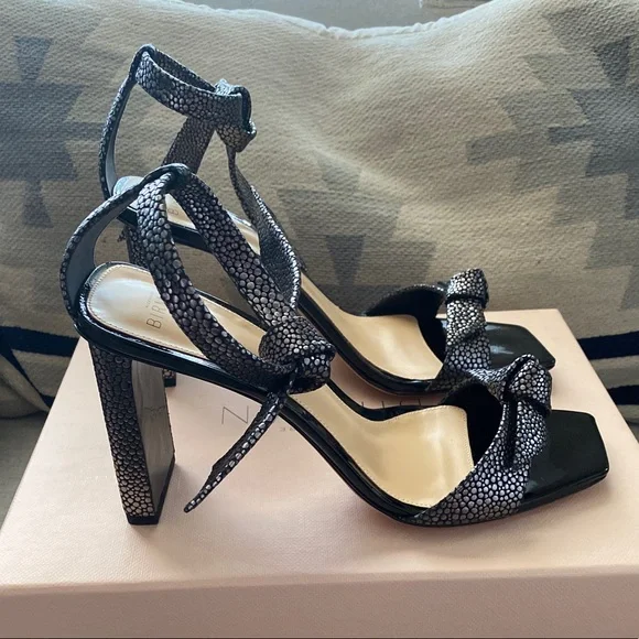 Alexandre Birman clarita 85 square pilar metallic Graphite/black 39.5 NWB